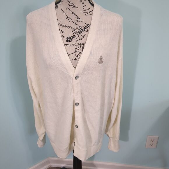 Izod Other - IZOD Vintage Embroidered Cardigan  XL Sweater Grandpa Core Dad Core Fisherman
